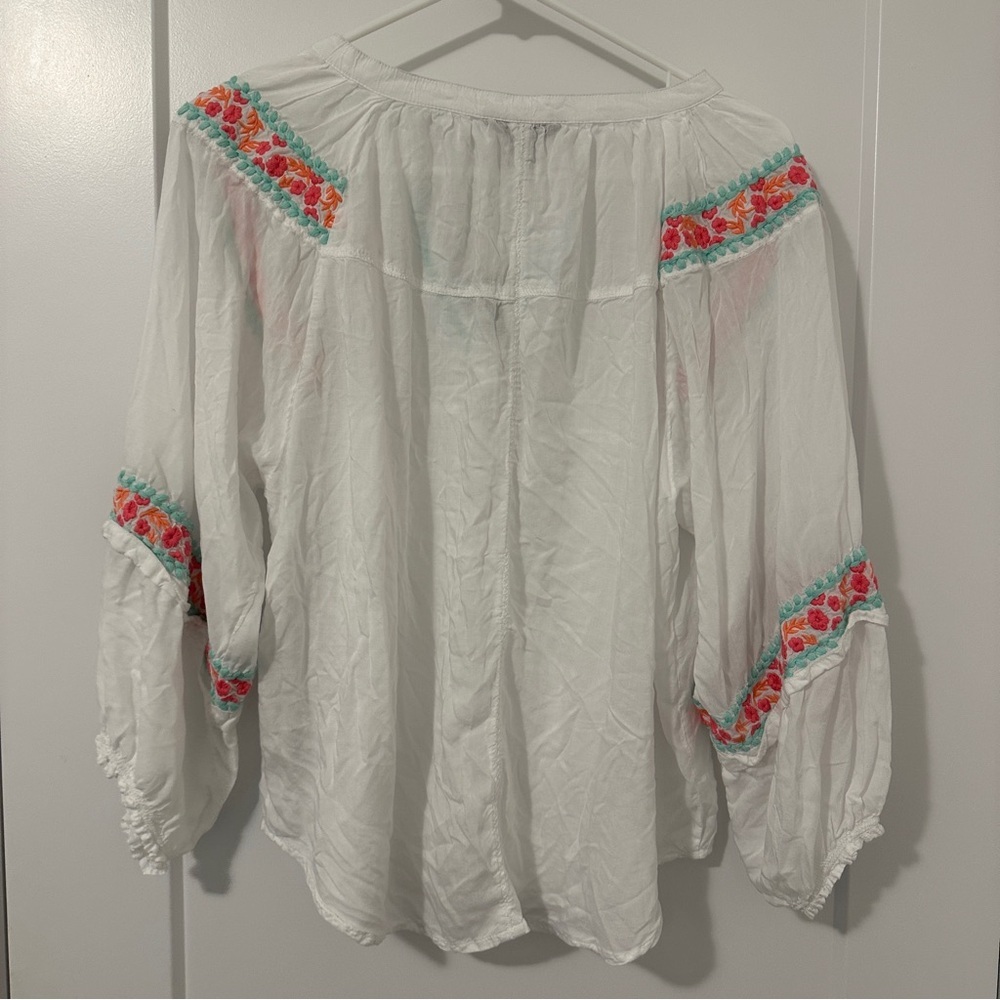 Hatley Embroidered White Long Sleeve Modal Tunic Size Small - Picture 9 of 15